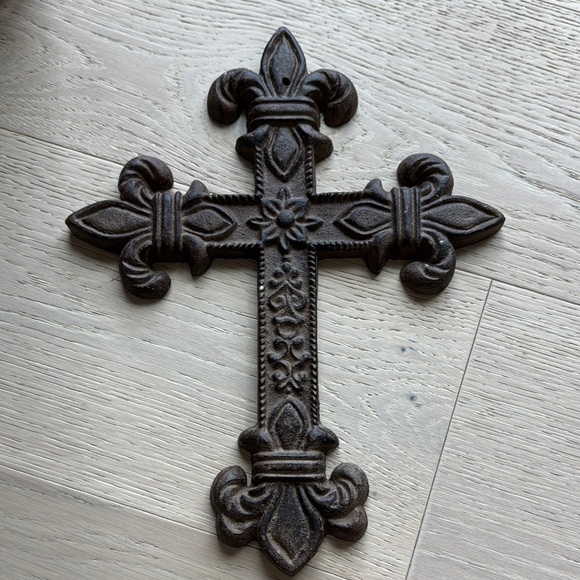 Ornate Historical Rod Iron Wall Cross- Heavy Weight